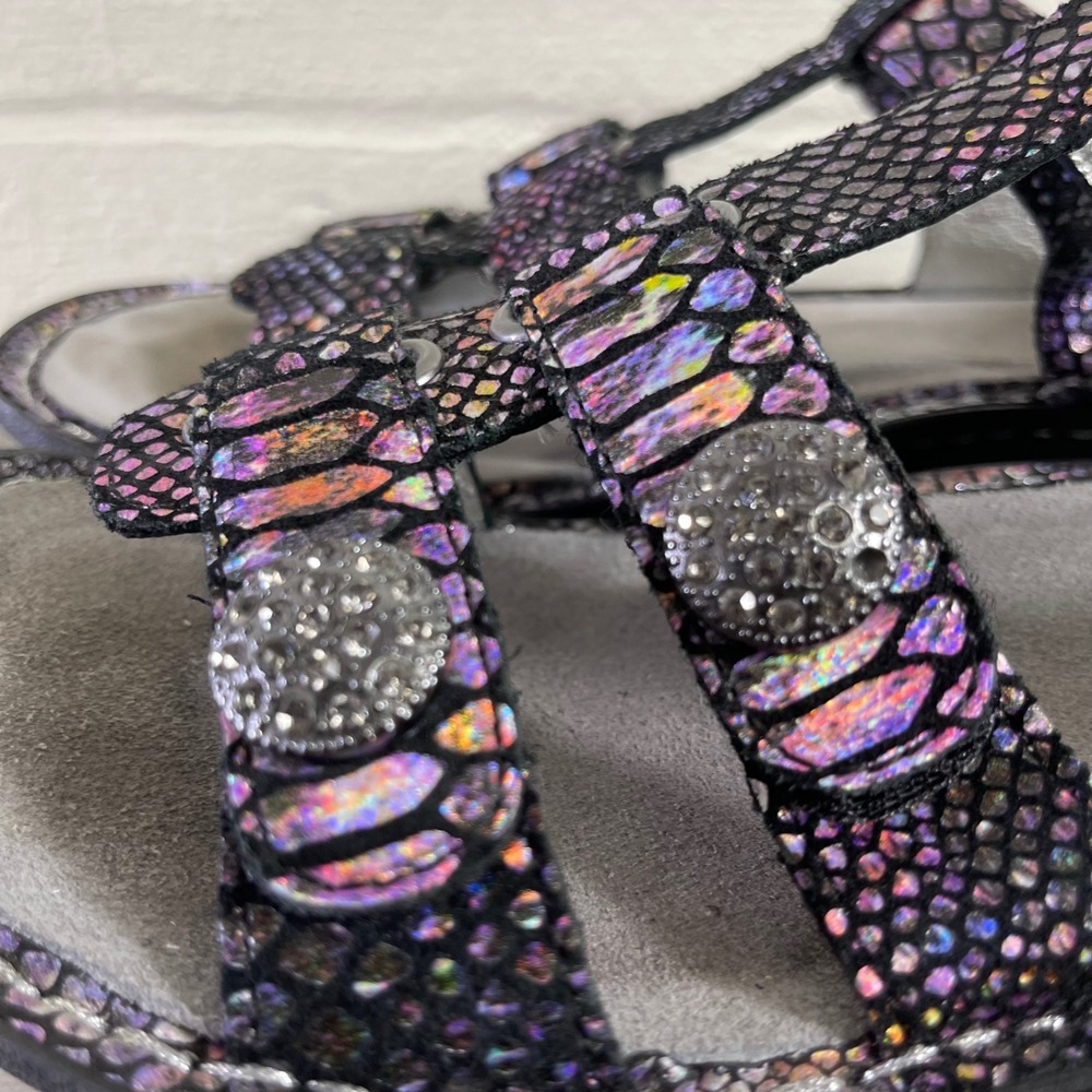 Alegria KLEO KLE 729 Multi Color Snakeskin Leather Sandals Women's 38 EU/7 US - Picture 7 of 11